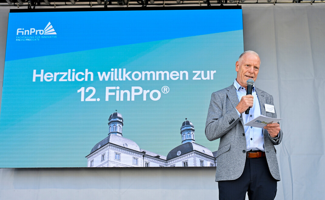 Prof. Dr. Fred Wagner von der Universität Leipzig begrüßte die Teilnehmer zur 12. Finpro, die erneut unter seiner Schirmherrschaft stand.