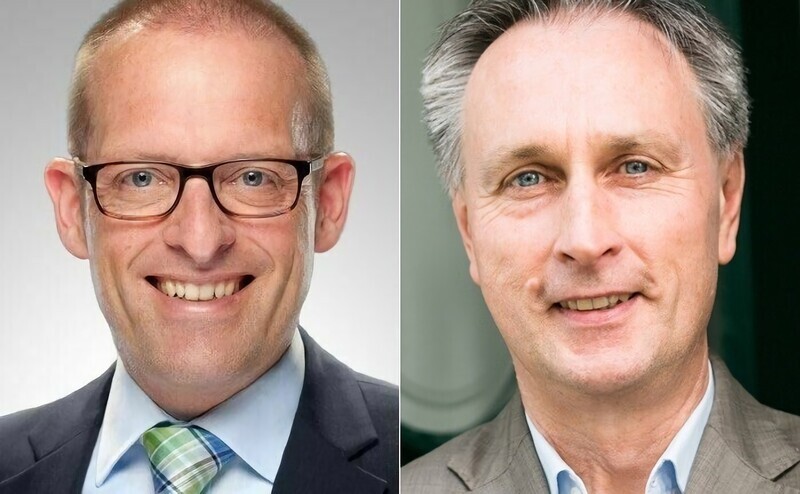 Dr. Jörg Richter (l.) von der Dr. Richter Unternehmensgruppe und Ralf Vielhaber, Geschäftsführer des Verlags Fuchsbriefe, bilden die Fuchs | Richter Prüfinstanz.