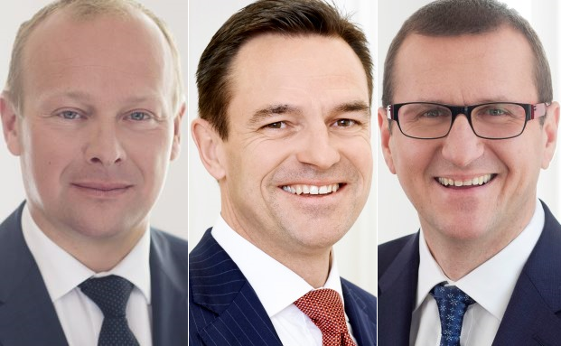 Der Leiter Private Banking International Herbert Lindner (li.), der Vorstandsvorsitzende Lucien J. Berlinger und ZKB-Investmentchef Christian Nemeth