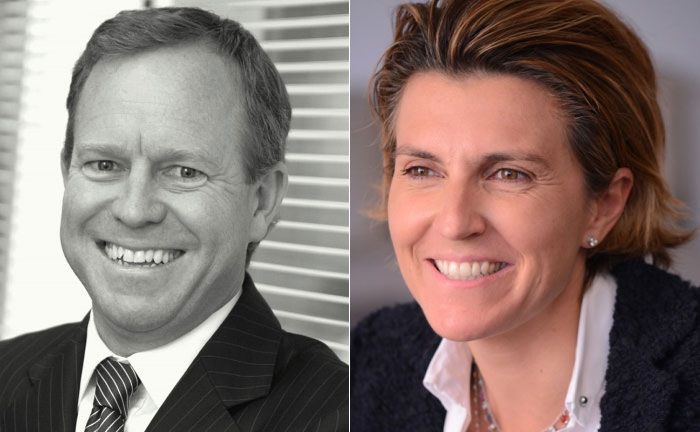 Stephen Fitzgerald (l.), Mitgründer von Affirmative IM und Carolina Minio-Paluello, Globale Leiterin Vertrieb bei Lombard Odier IM. 