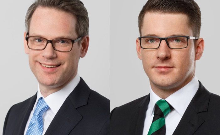 Claus Jochimsen-von Gfug (l.) und Tim Zinowsky von der Wirtschaftskanzlei DLA Piper