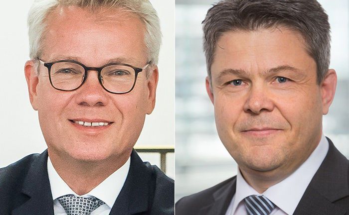 Dirk Dombrowski (l.) übernimmt zusätzliche Verantwortung in der Kredit- und Vorsorgeberatung für private Kunden in der Region Baden-Württemberg Nord, Ralph Egeler leitet nun das Privatkundengeschäft und Private Vermögensmanagement von Dombrowskis früherer Region Hohenlohe-Franken. | © BW-Bank