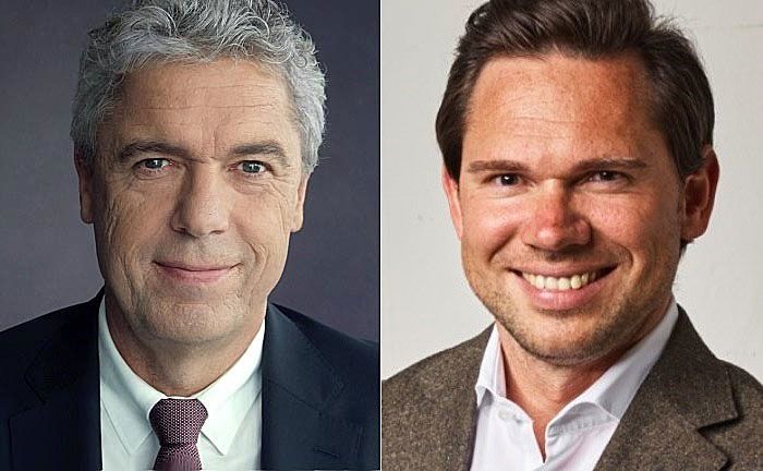 Jörg Ludewig (l.), Generalbevollmächtigter der Haspa und Sebastian Hasenhack Mitgründer und Geschäftsführer von Investify.  | © Haspa/Investify