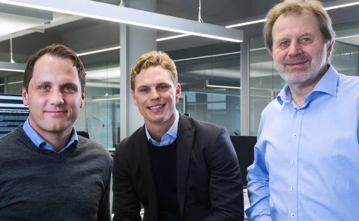 Die Gründer von Scalable Capital Florian Prucker (v.l.n.r.), Erik Podzuweit und Stefan Mittnik. 