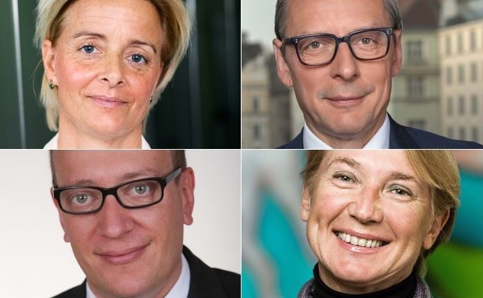 Oben: Valerie Brunner und Wilhelm Celeda, unten Harald Kroeger und Heike Arbter.  | © Raiffeisen Centrobank/Kathrein Privatbank