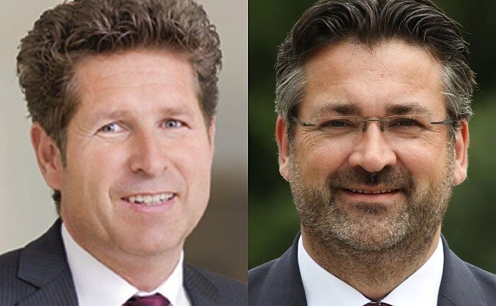 Gabriel von Canal (links), Generalbevollmächtigter und Leiter Vertrieb der Augsburger Aktienbank, und Markus Köppl, Gründer von Anleger24.de. 