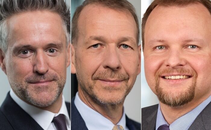 Jürgen Wiedmann (l.), Christian Popp (M.) und Dirk Krupper.  | © Helaba Invest