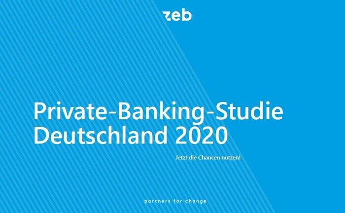Titelblatt der zeb-Studie Private Banking Deutschland 2020