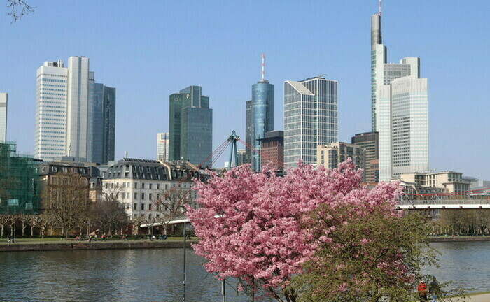 Blick auf die Frankfurter Skyline