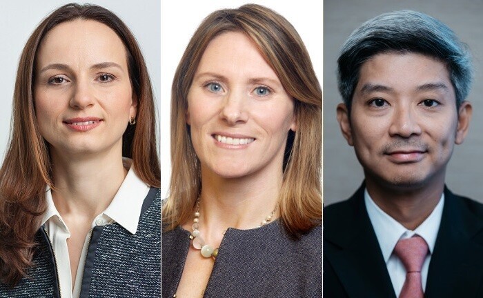 Maria Haindl (li.), Michelle Owen und Tuan Huynh von der Deutschen Bank: Alle drei bekleiden künftig neue beziehungsweise zusätzliche Rollen und sollen das Thema Nachhaltigkeit bei der IPB voranbringen. | © Deutsche Bank