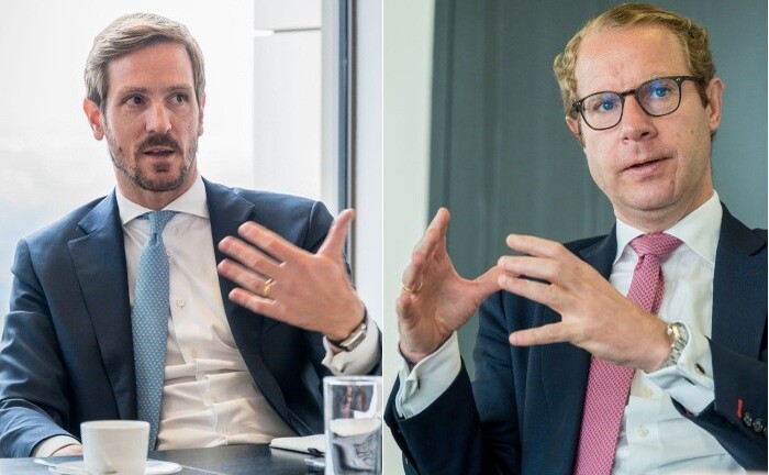 Invesco-Vertriebsleiter Sascha Specketer (links) und UBS-Europe-Vorstand Tobias Vogel