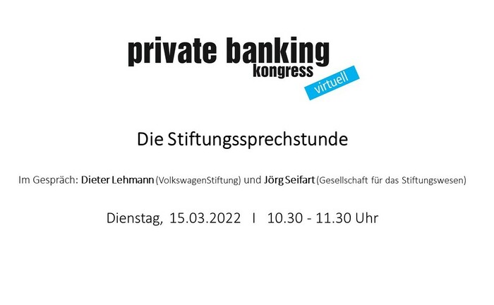  In der Stiftungssprechstunde berichten Dieter Lehmann (VolkswagenStiftung) und Jörg Seifart (Gesellschaft für das Stiftungswesen) gewohnt kenntnisreich und pointiert. 