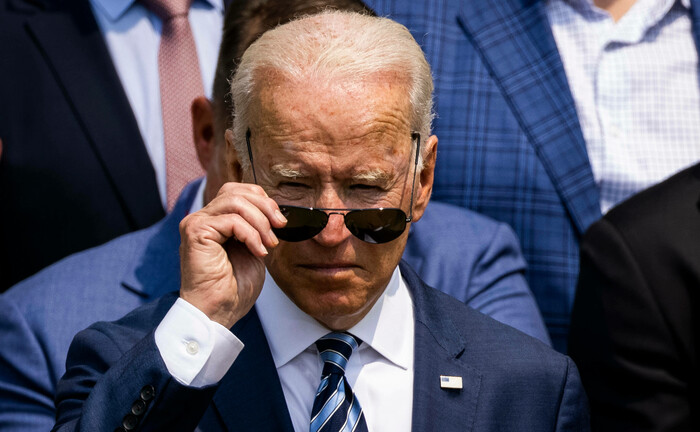 US-Präsident Joe Biden beim Super Bowl: Biden plant mit einer Vermögenssteuer das Staatsdefizit binnen zehn Jahren um 360 Milliarden US-Dollar zu senken. | © Imago Images / Media Punch