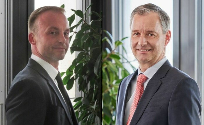 Martin Schulz links und Michael Teuschel rechts: Beide wechselten zum Frankfurter Team der St. Galler Kantonalbank. | © St. Galler Kantonalbank