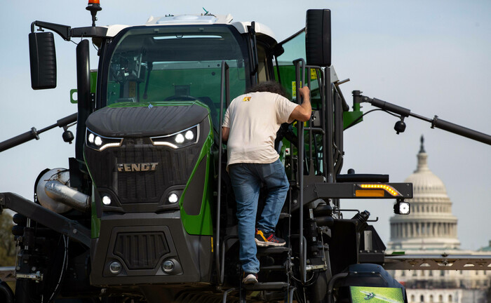 Erntemaschine bei einer Landwirtschafts-Leistungsschau in Washington, USA