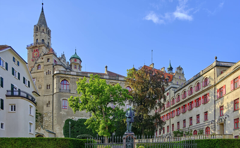 Blick auf das Schloss Sigmaringen von der Stadt aus