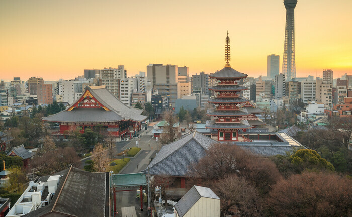 Blick auf die Skyline von Tokio