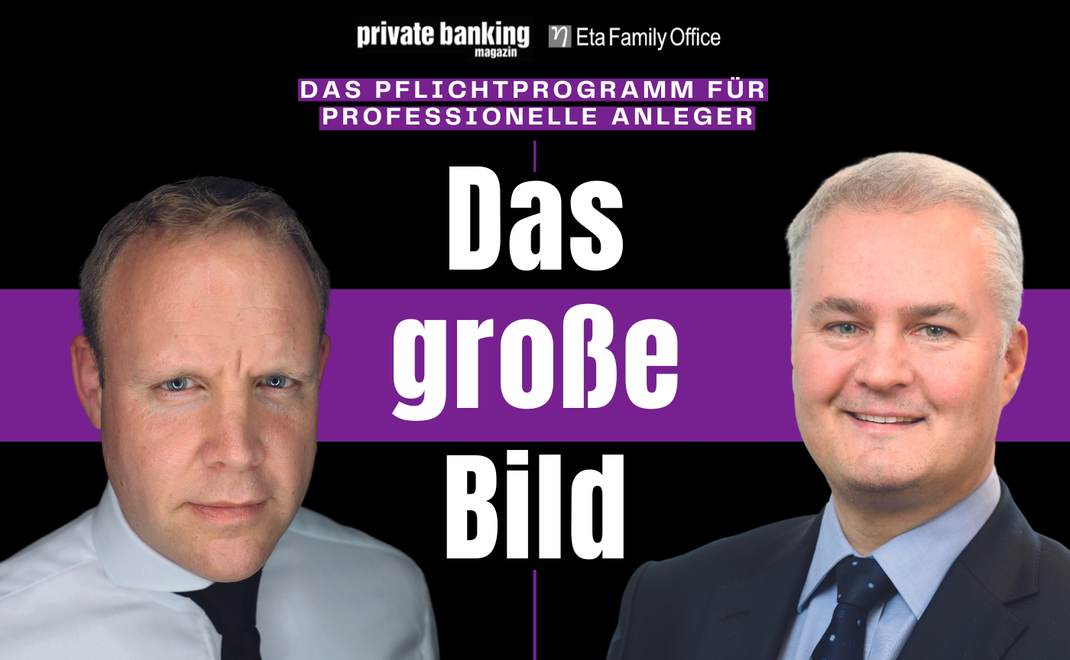 Daniel Kerbach von Bayerninvest (rechts) war nach 2020 erneut im Podcast „Das große Bild“ von Christian Hammes zu Gast.