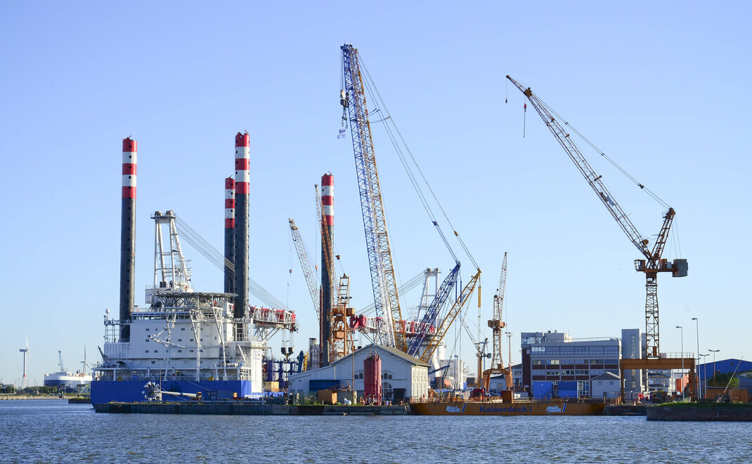Das Errichterschiff Victoria Mathias im Kaiserhafen in Bremerhaven
