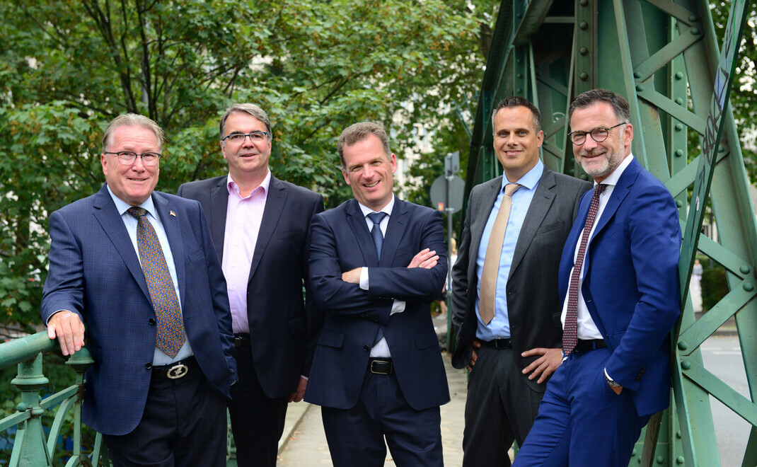 Die Gründer von MPF von links nach rechts: Michael Pintarelli, Ralf Gräser, Michael Hinz, Markus Misiak und Thomas Buckard