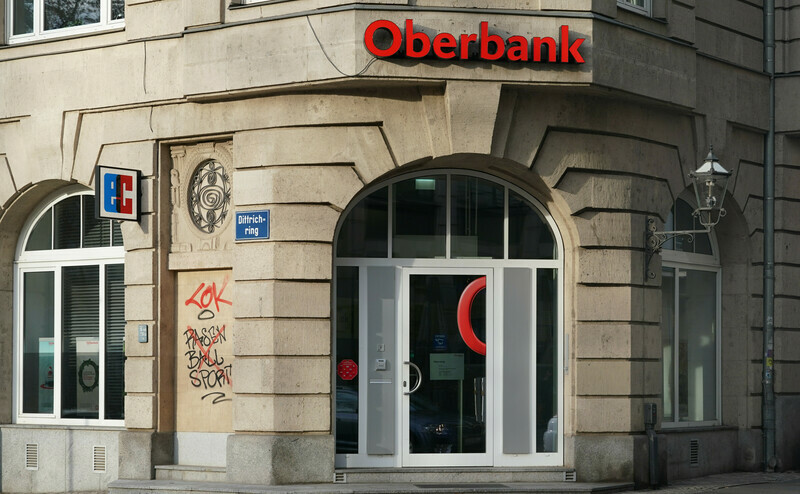 Eine Filiale der Oberbank in Leipzig