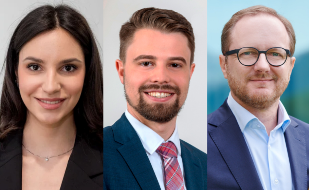 F&ouml;rderpreisgewinnerin Milena Vuletic, F&ouml;rderpreisgewinner Andreas Pischetsrieder und Plexus-Investments-Chef G&uuml;nter J&auml;ger
