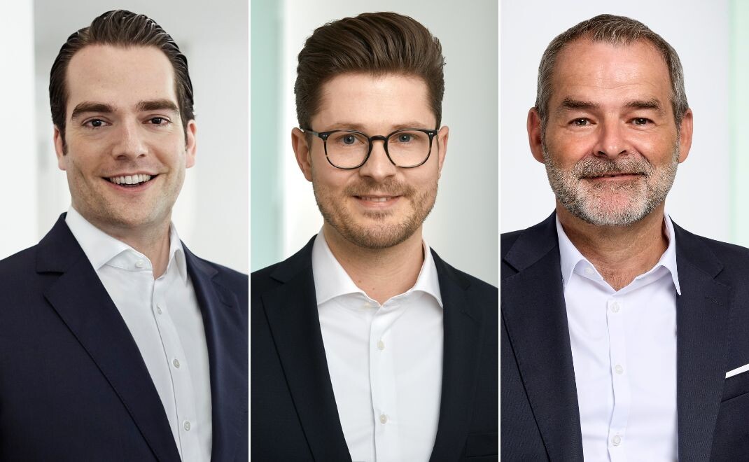 Gr&uuml;nder Philipp Lennertz und seine beiden neuen Gesch&auml;ftsf&uuml;hrungskollegen Sascha Nygard und Achim Uebele (v.l.)