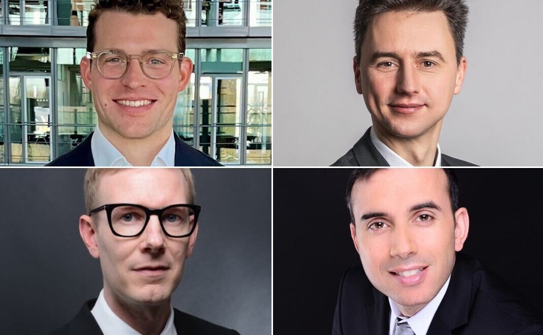 John Henrik Stiebel (von oben links im Uhrzeigersinn), Stefan Schüder, Thomas Wattenberg und Tarek Saffaf