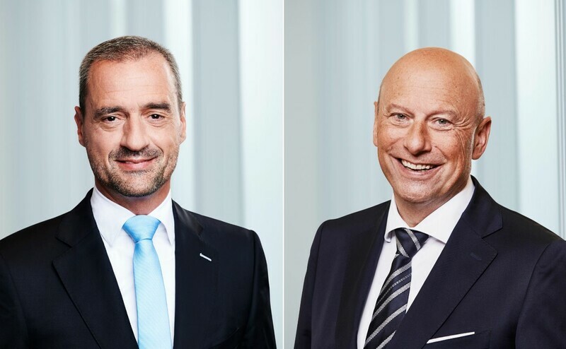 Tobias Fischer (l.) und Holger Mai von der Frankfurter-Bankgesellschaft-Gruppe: